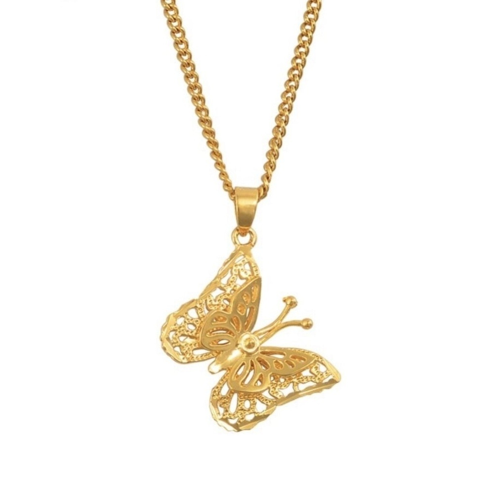 Small Charm Butterfly Pendant Necklaces